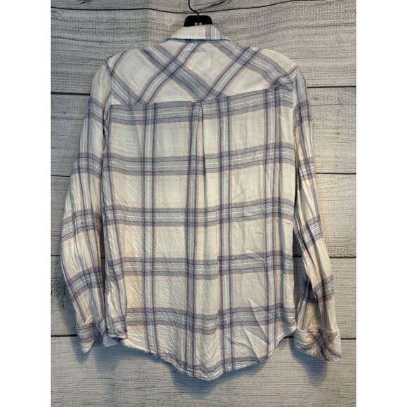 Rails Hunter Slate Rose White Button Up Plain Shirt Size S - Picture 3 of 3